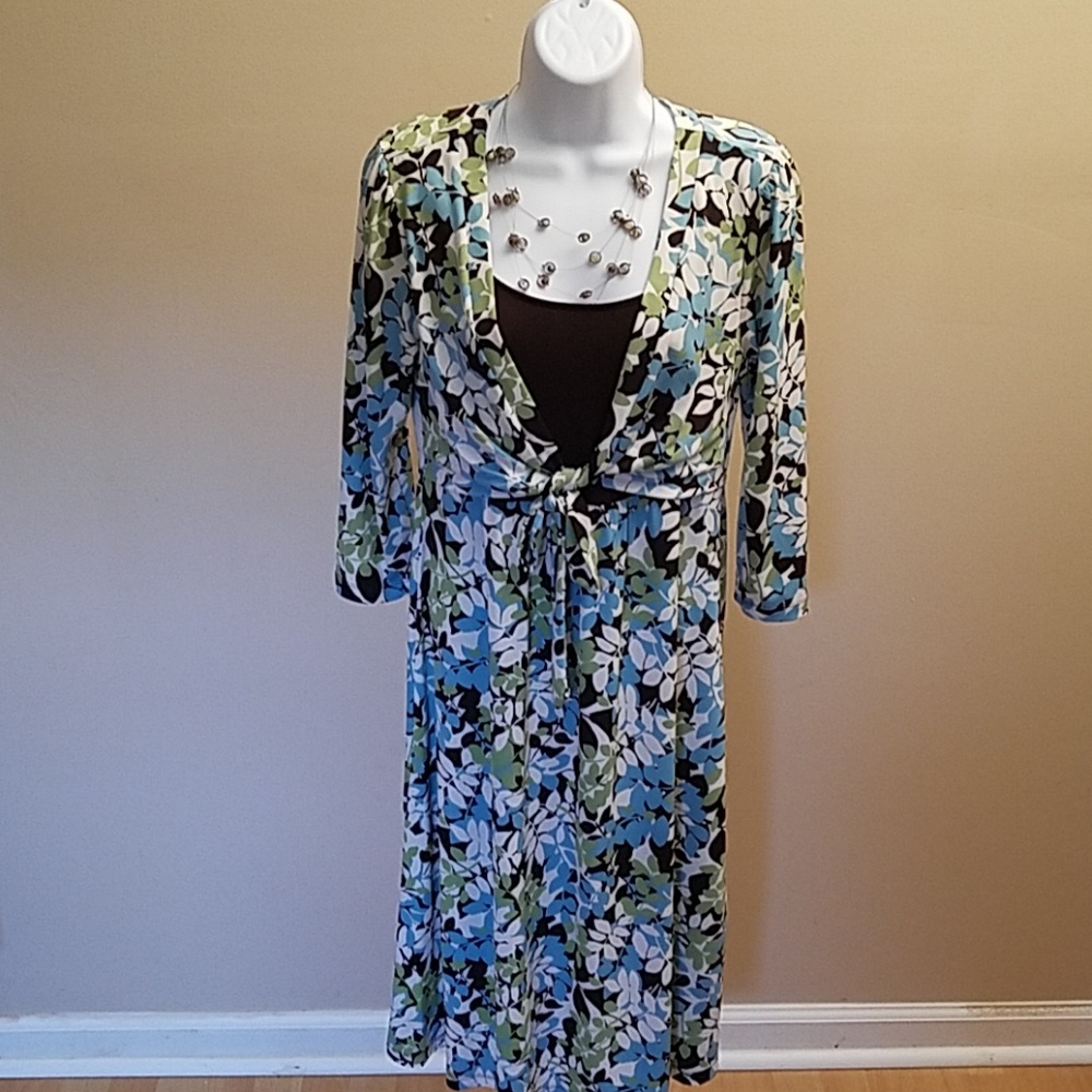 Apt 9 Floral Multicolored Career Dress Size M